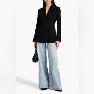 NWT $625 Rag & Bone Tessa Crepe Blazer In Black